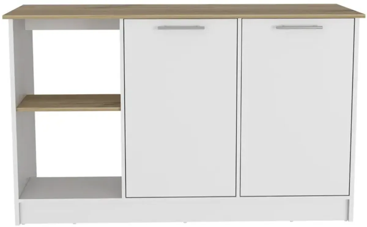 Kitchen Island Padua, Kitchen, White / Light Oak