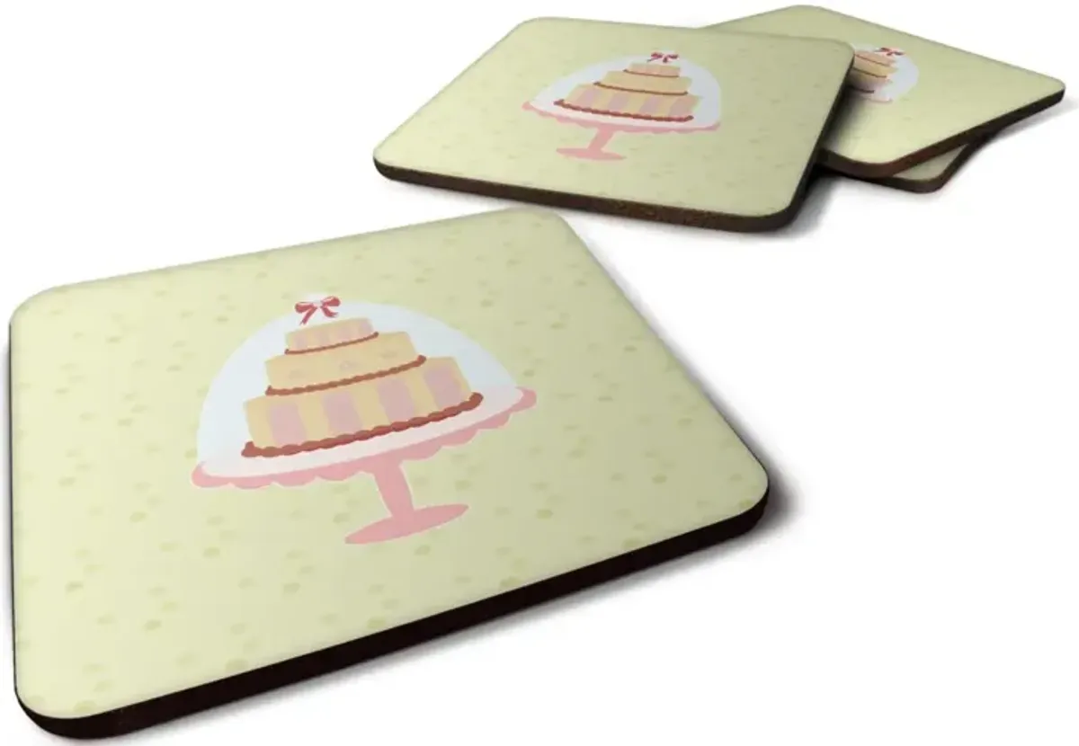 Caroline's Treasures Cake on Green Decorative coasters, 3.5, Multicolor
