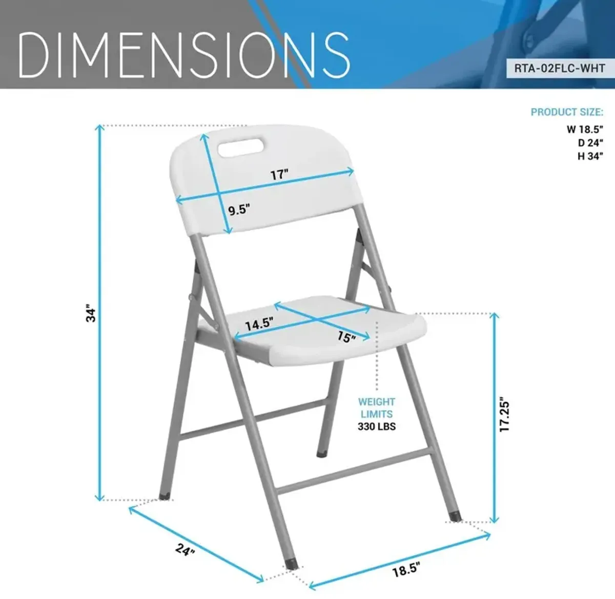 Techni Home Premium Comfort Granite White Folding Chairs – Set of 4