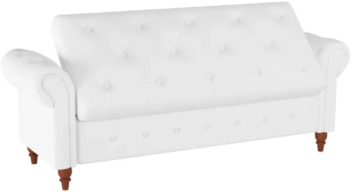 63" Bed Bench Cream White Fabric