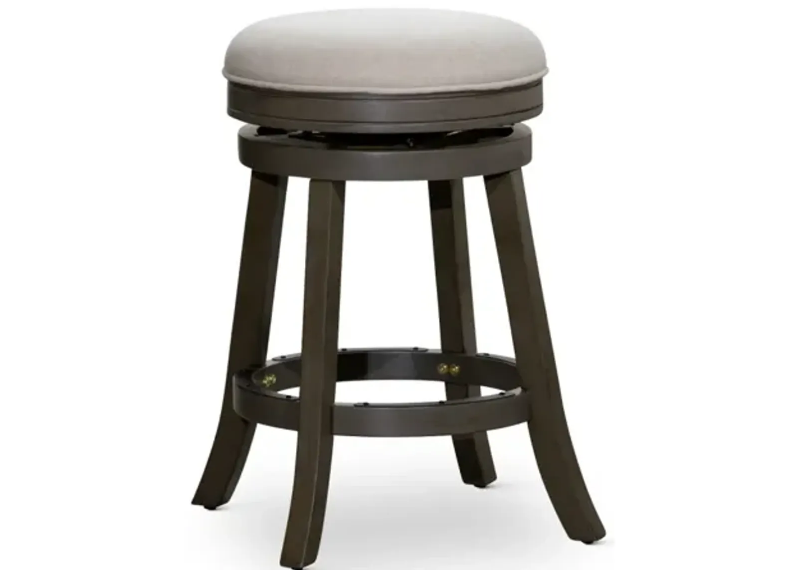 24" Counter Stool, Weathered Gray Finish, Charcoal Fabric Seat