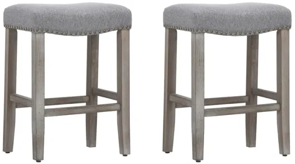 WestinTrends 24" Upholstered Saddle Seat Counter Stool (Set of 2)