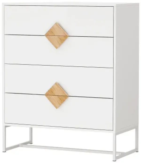 Solid wood special SHAPED square handle design with 4 drawers bedroom furniture dressers
