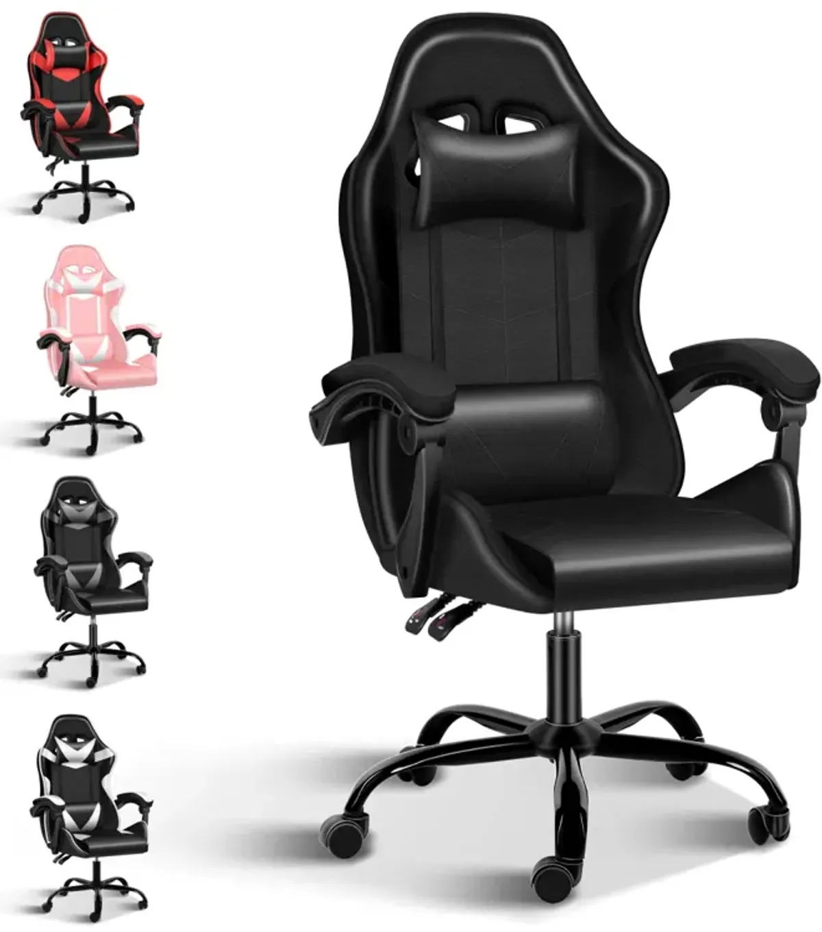 Adjustable Racing Gaming Office Chair, Black