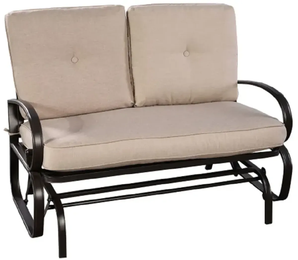 Outdoor Patio Cushioned Rocking Bench Loveseat