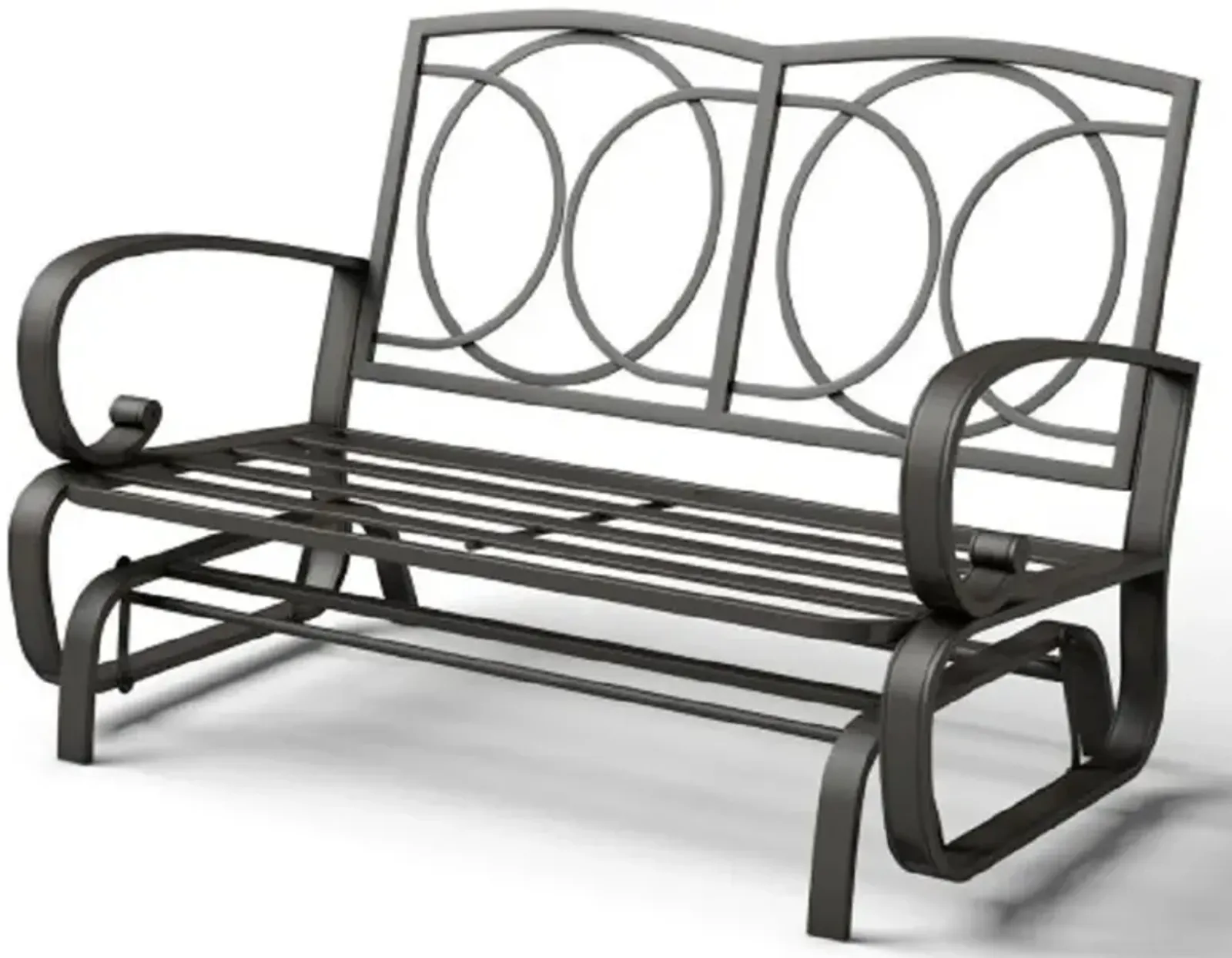 Outdoor Patio Cushioned Rocking Bench Loveseat