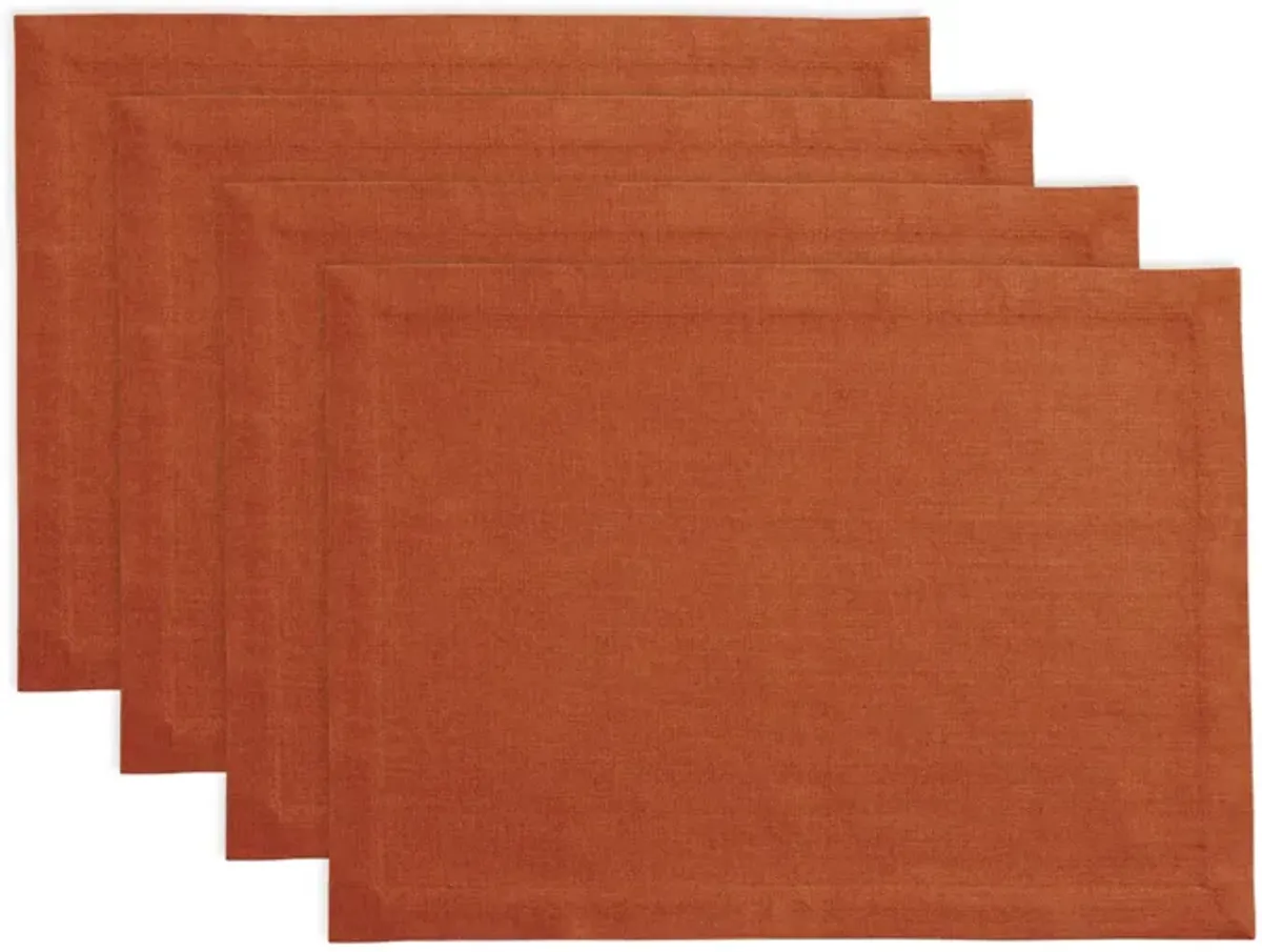 Solino Home 100% Pure Linen 14 x 19 Inch Placemats Set of 4 | Diana
