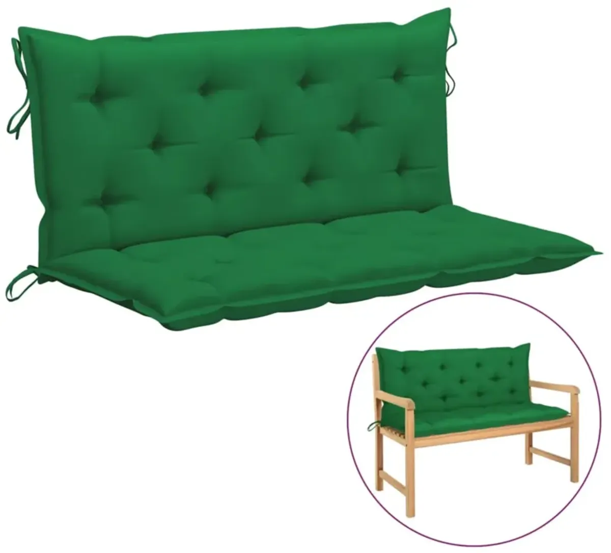 vidaXL Cushion for Swing Chair Green 47.2" Fabric