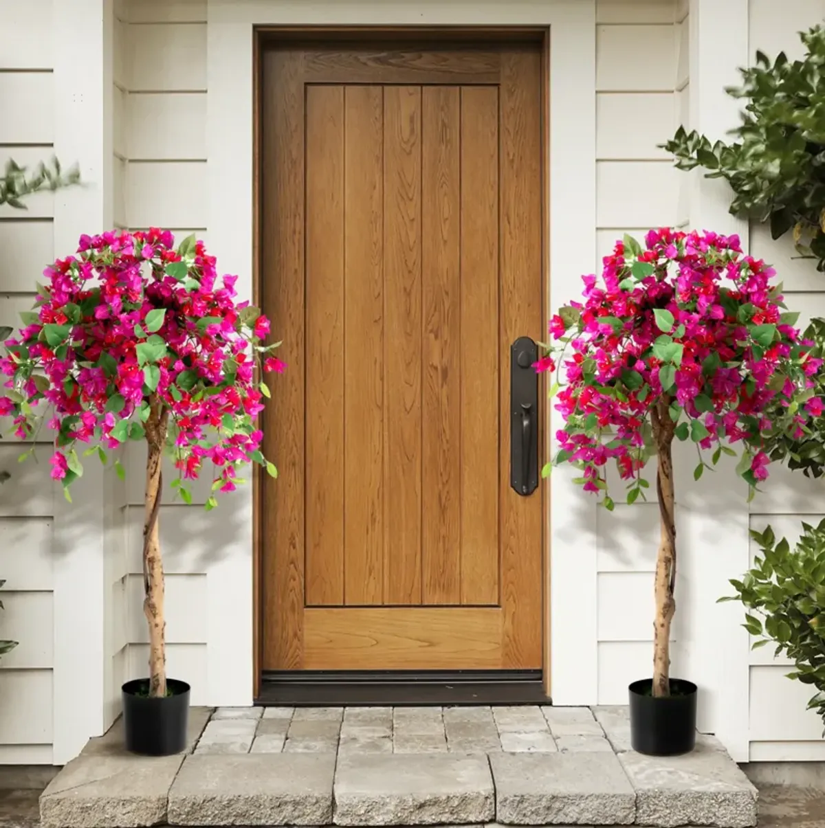 4.5 Feet Artificial Azalea Tree with Cement Pot