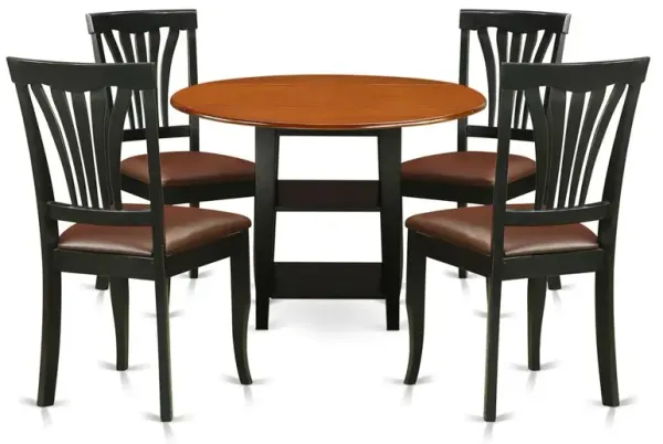 East West Furniture Dining Room Set Black & Cherry
