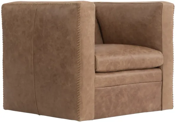 Living Hudson Leather Swivel Chair