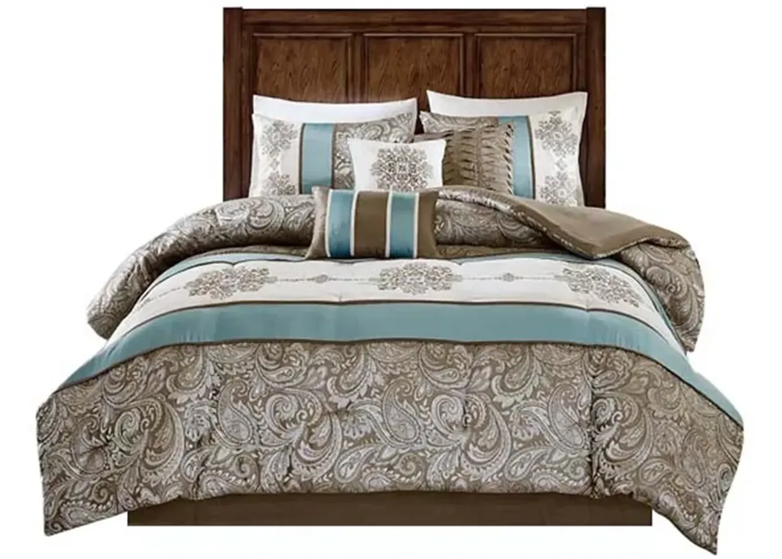 Gracie Mills Garret 7-Piece Paisley Jacquard Comforter Set