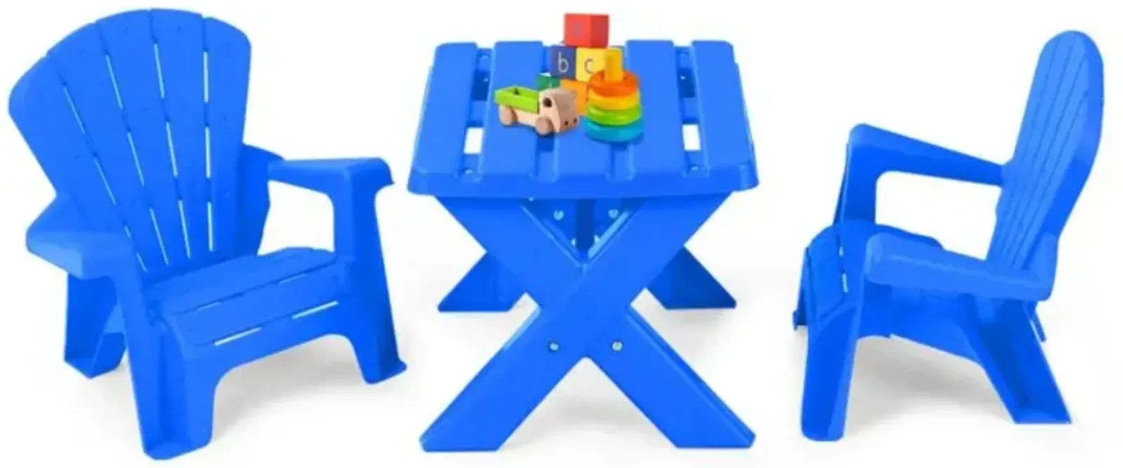 Hivvago 3-Piece Plastic Children Play Table Chair Set