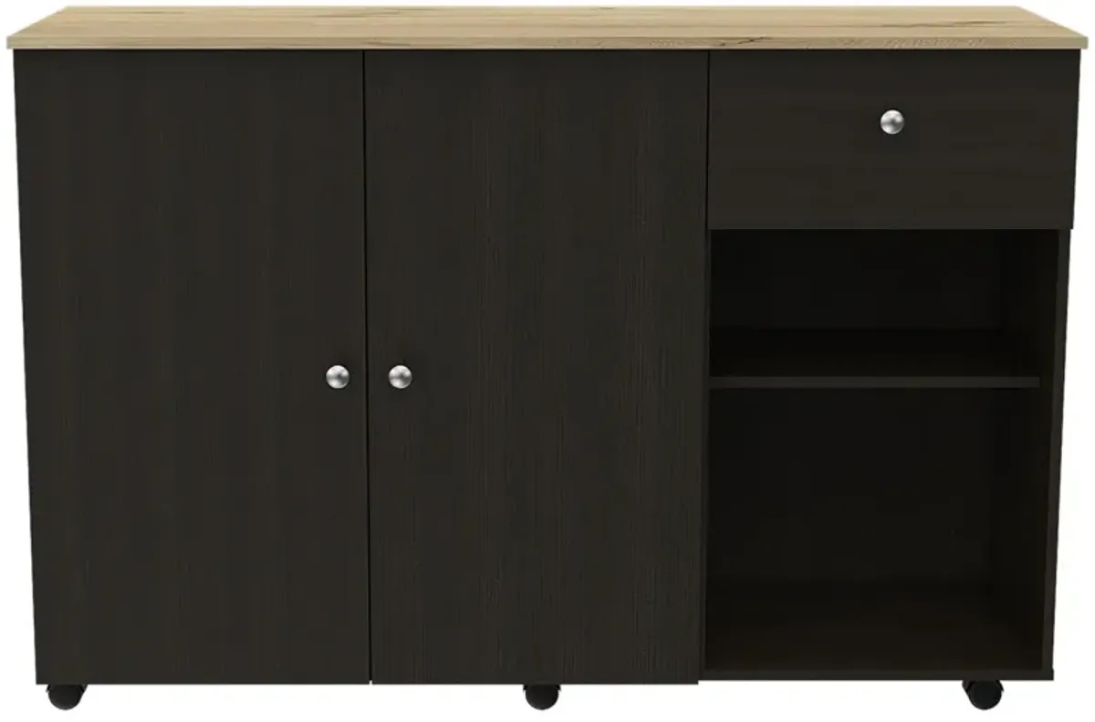 Sayville 2-Drawer 2-Shelf Kitchen Island Wengue