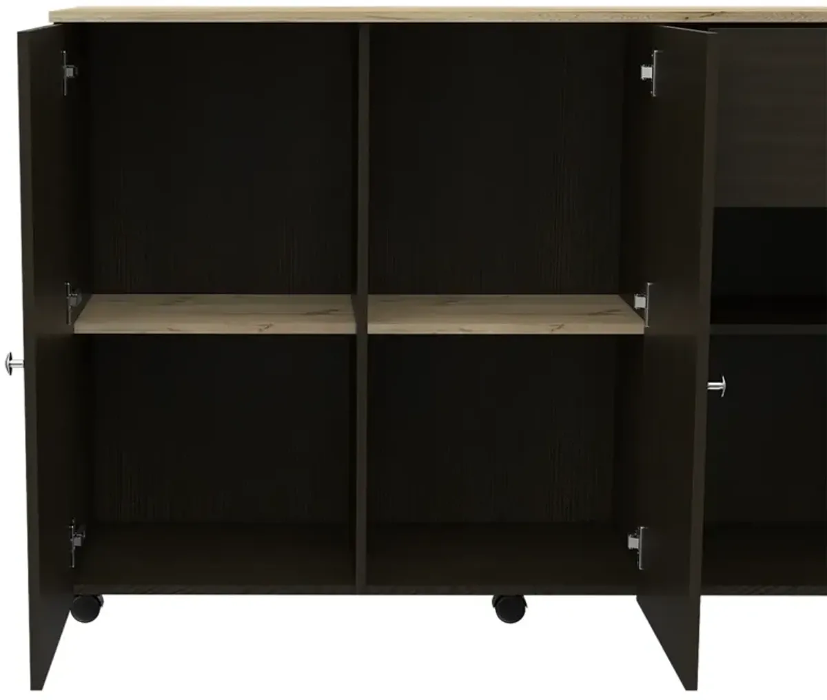 Sayville 2-Drawer 2-Shelf Kitchen Island Wengue