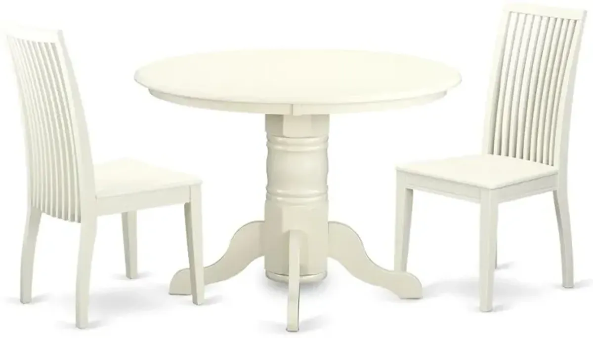 Dining Room Set Linen White, SHIP3-LWH-W