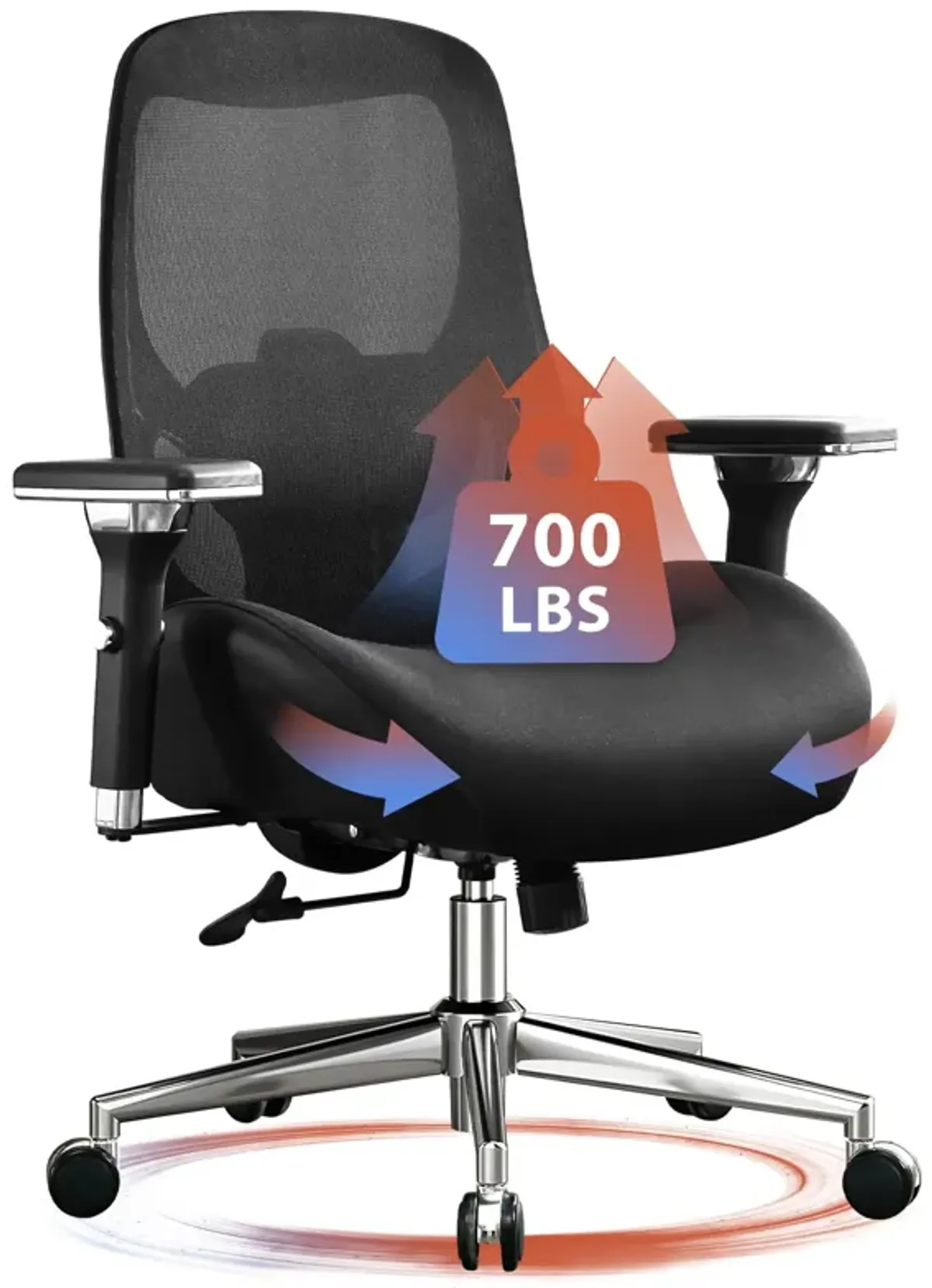 BOSMILLER 700lbs Big and Tall Office Chair with Wide Thick Seat Cushion for Sitting All Day,Ergonomic Mesh Desk Chair with Adjus