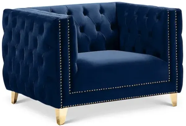 Meridian Furniture Michelle Navy Velvet Chair