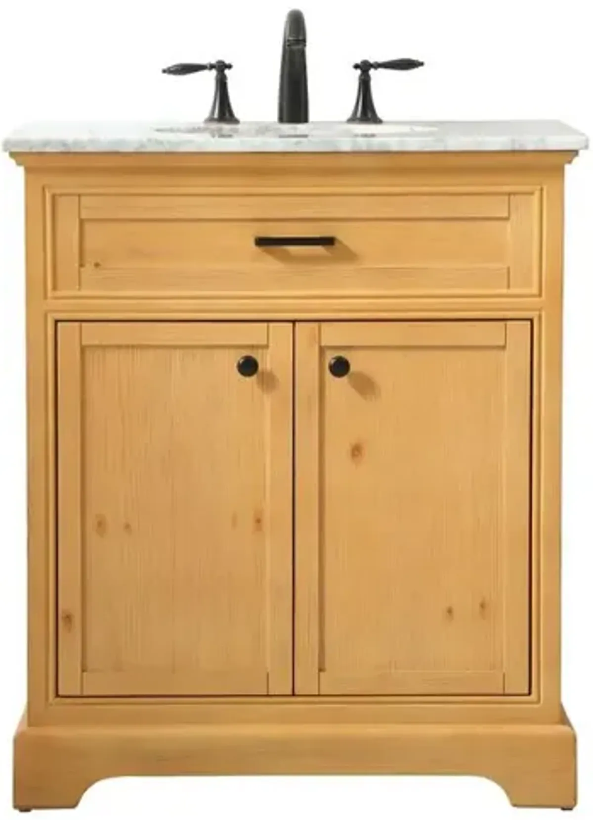 Elegant Kitchen and Bath 30 inch Single bathroom vanity in natural wood