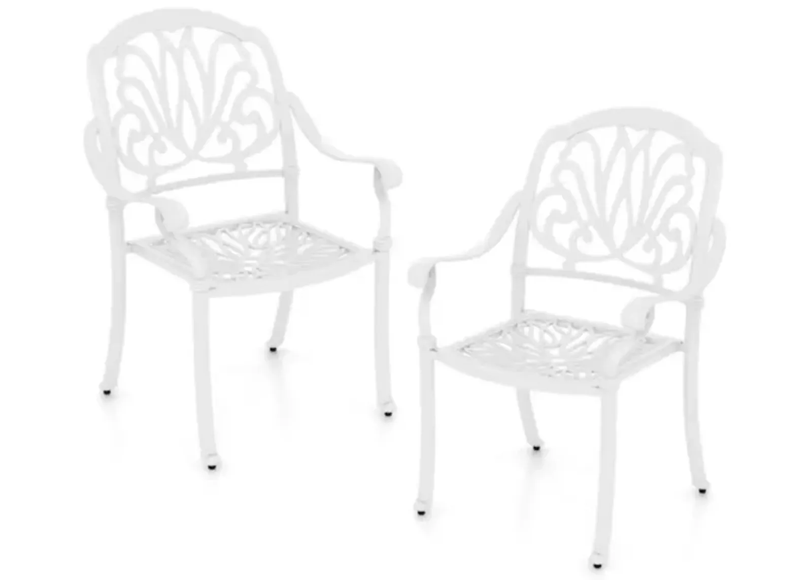 Hivvago 2 Pieces Patio Cast Aluminum Dining Chairs with Armrests