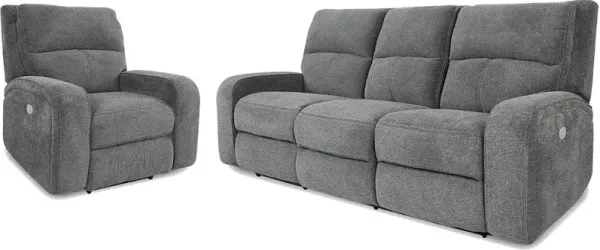 Parker Living Polaris - Bizmark Grey Power Reclining Sofa and Recliner