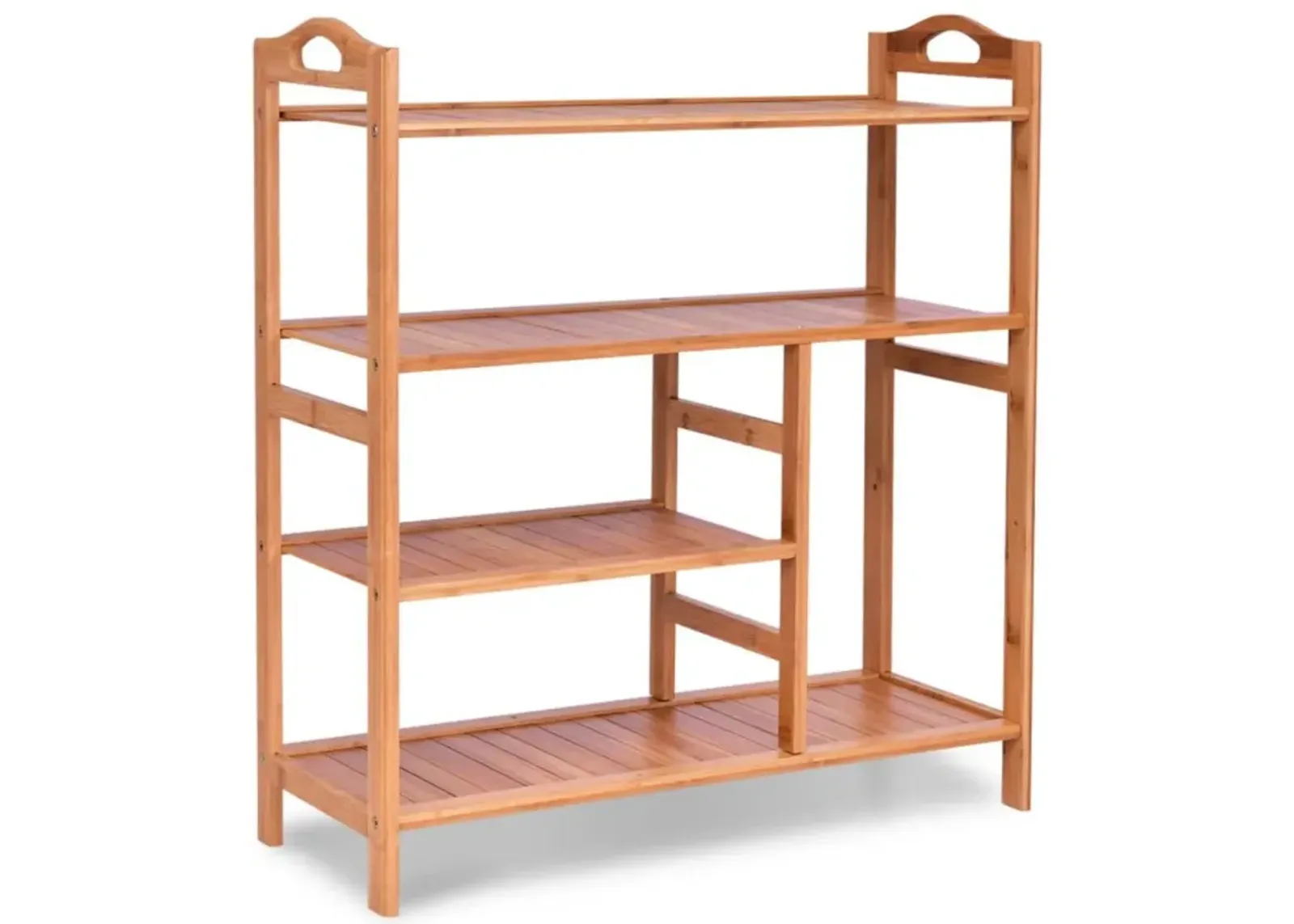 Hivvago 4 Tiers Multifunction Bamboo Storage Shoe Rack for Entryway Hallway