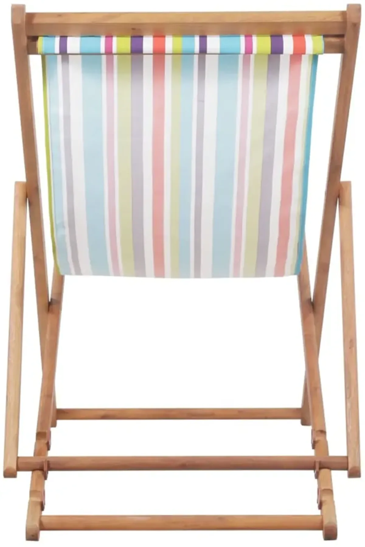 vidaXL Folding Beach Chair Fabric and Wooden Frame Multicolor