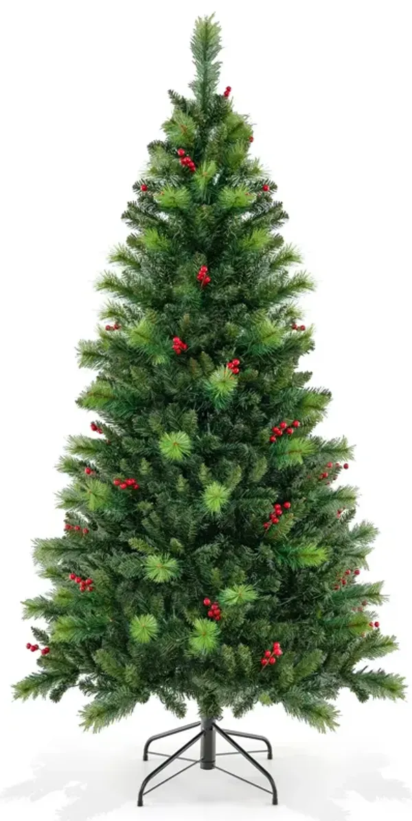 Pre-Lit Artificial Christmas Tree for Holiday Decoration and Festive Ambience
