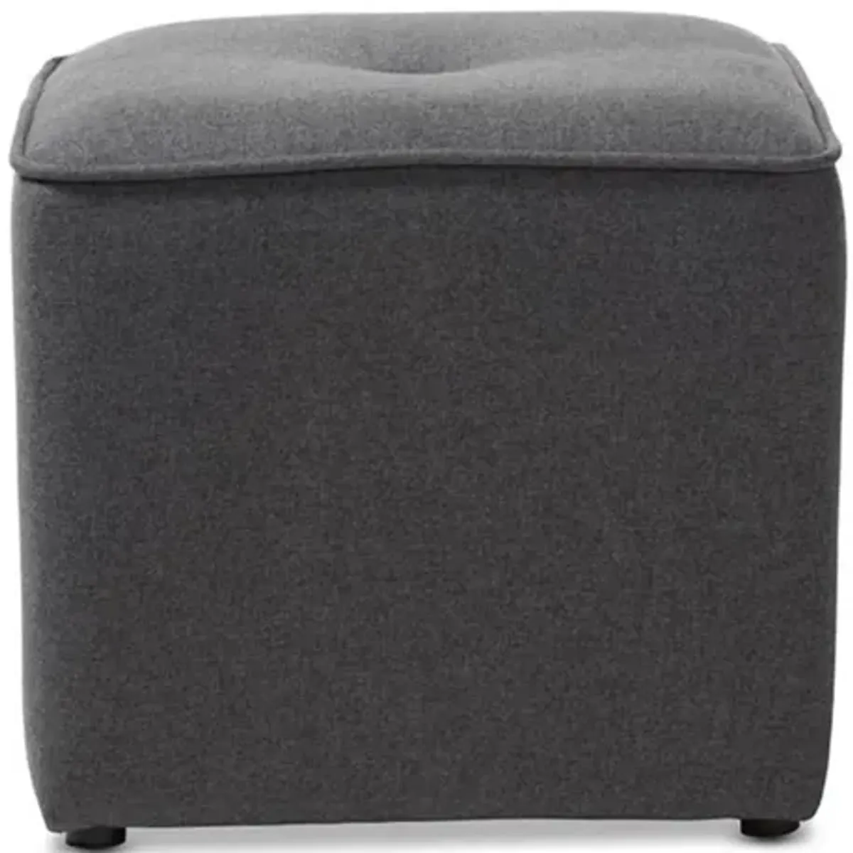 Corinne Modern and Contemporary Dark Grey Fabric Upholstered Ottoman