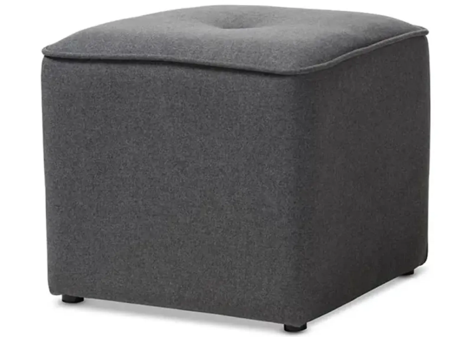 Corinne Modern and Contemporary Dark Grey Fabric Upholstered Ottoman