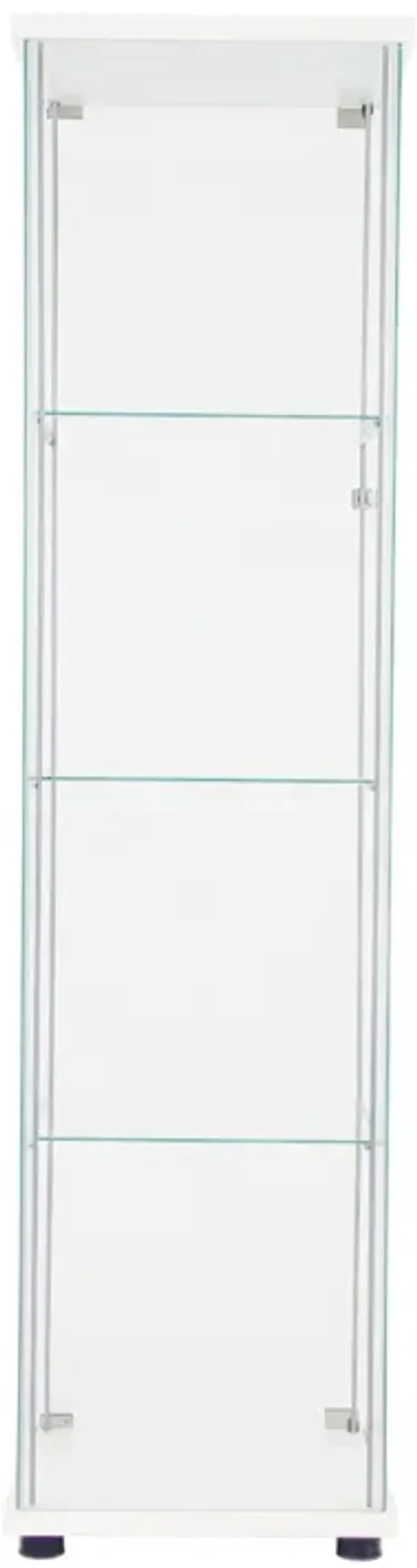 Streamdale One Door Glass Cabinet Glass Display Cabinet With 4 Shelves, White