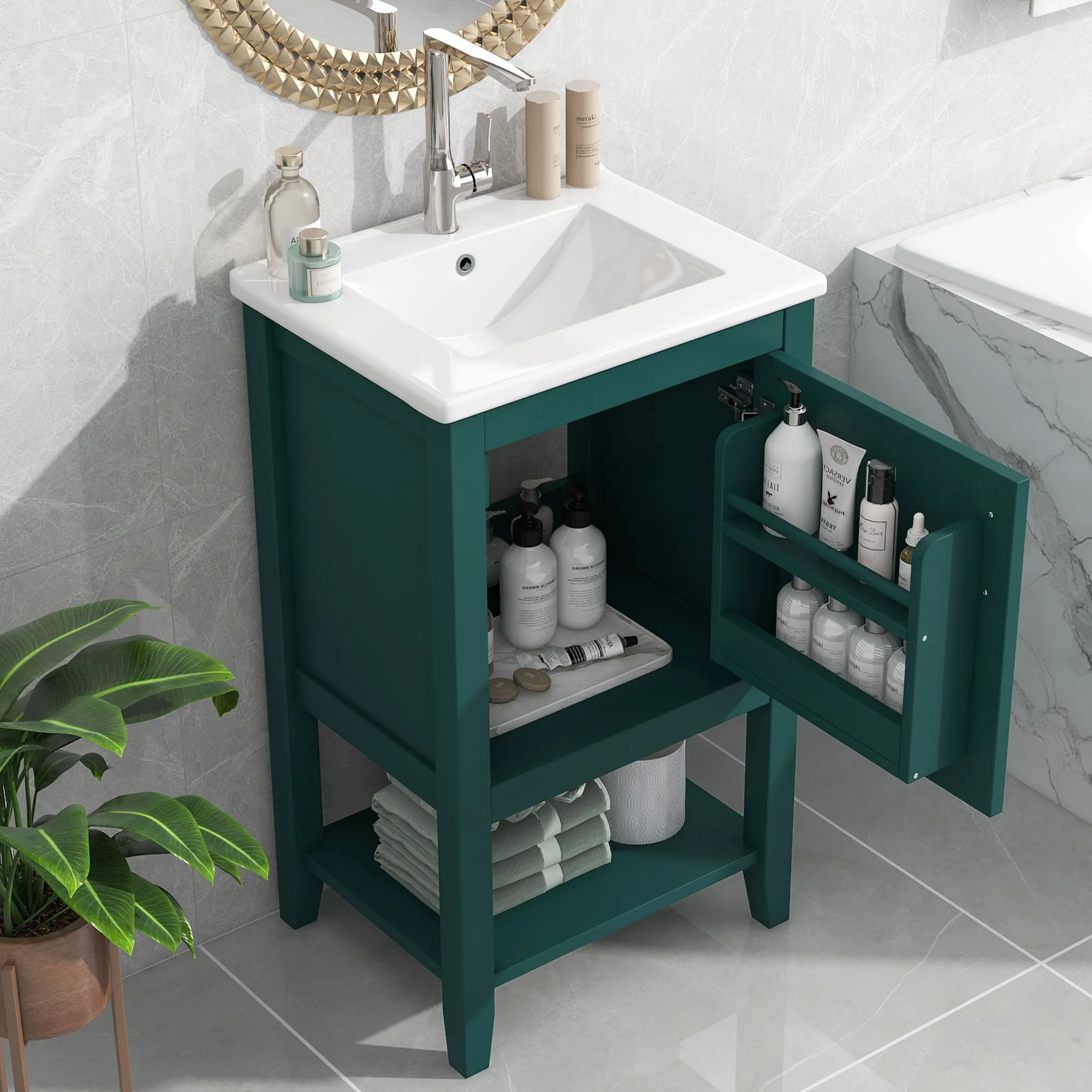 Modern Bathroom Vanity with Ceramic Sink