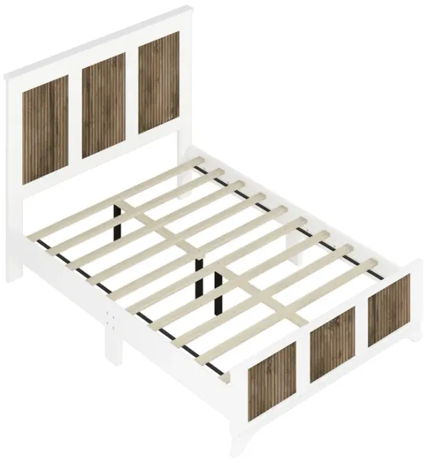 Merax Farmhouse Wooden Platform Bed for Bedroom