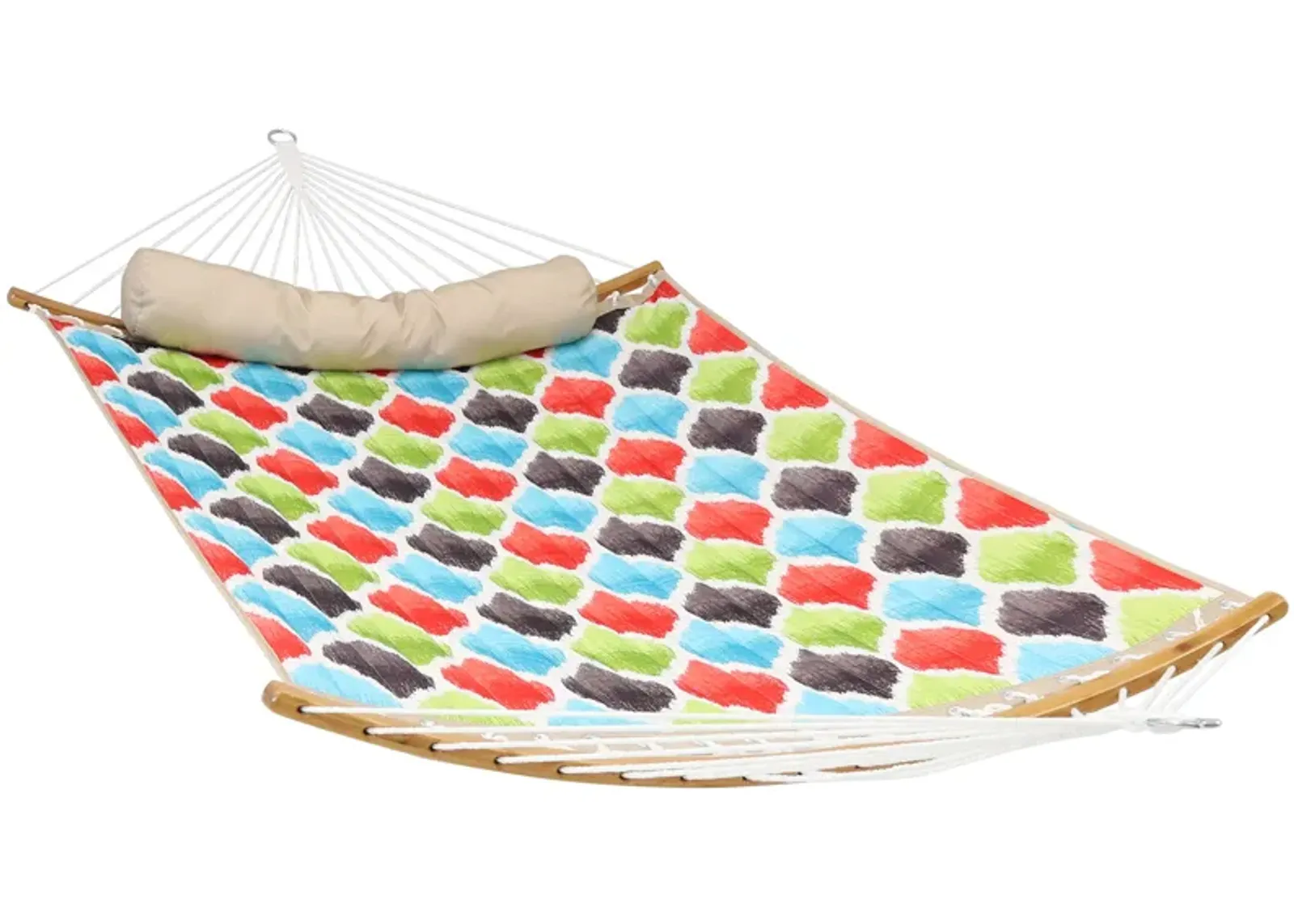 Sunnydaze 2-Person Quilted Hammock with Curved Spreader Bars