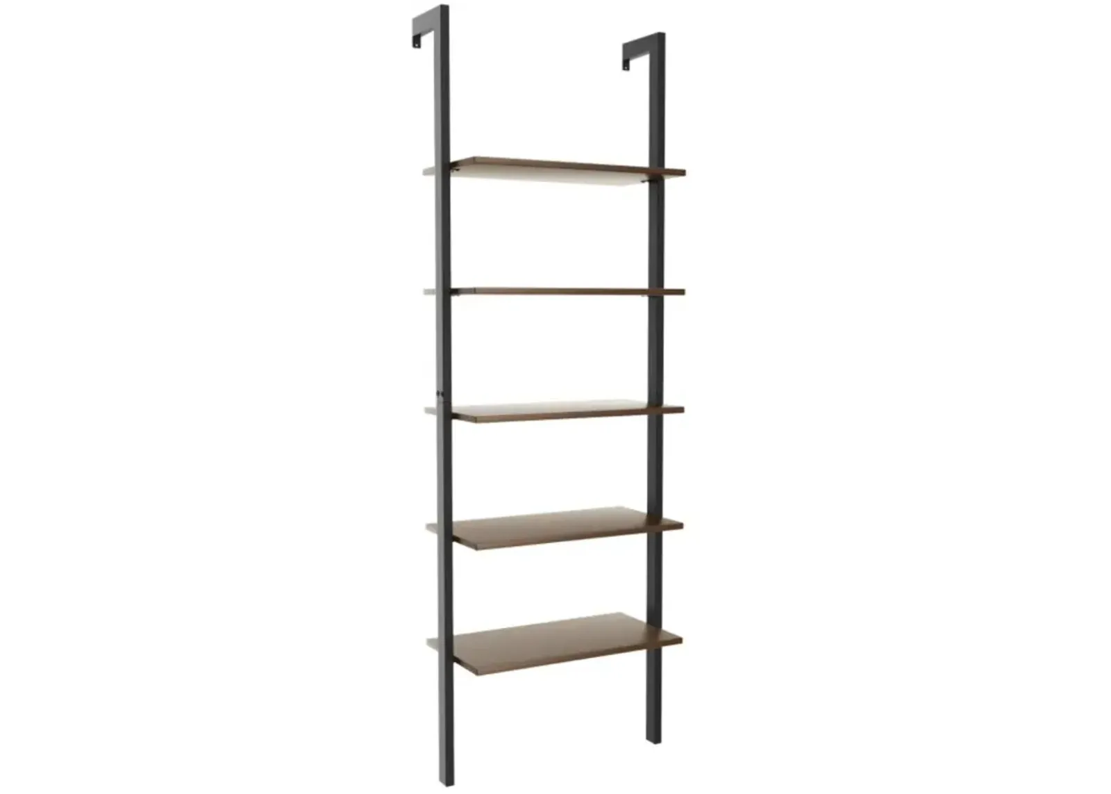 Hivvago 5-Tier Wood Look Ladder Shelf with Metal Frame for Home