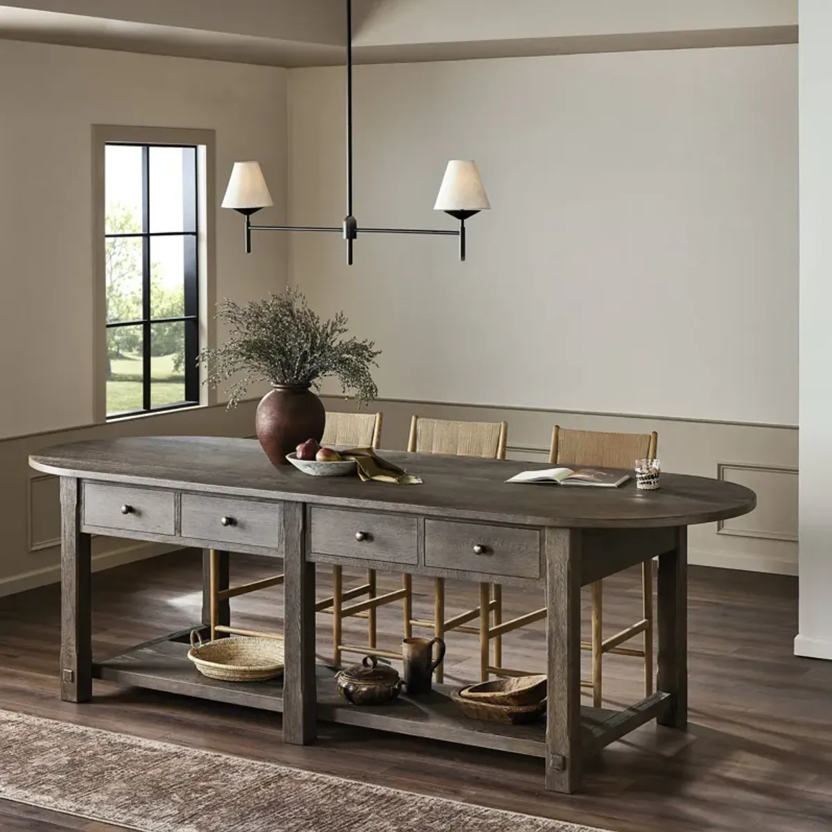 Elise Weathered Hazel Oak Kitchen Island