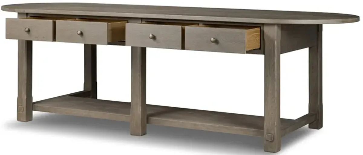 Elise Weathered Hazel Oak Kitchen Island