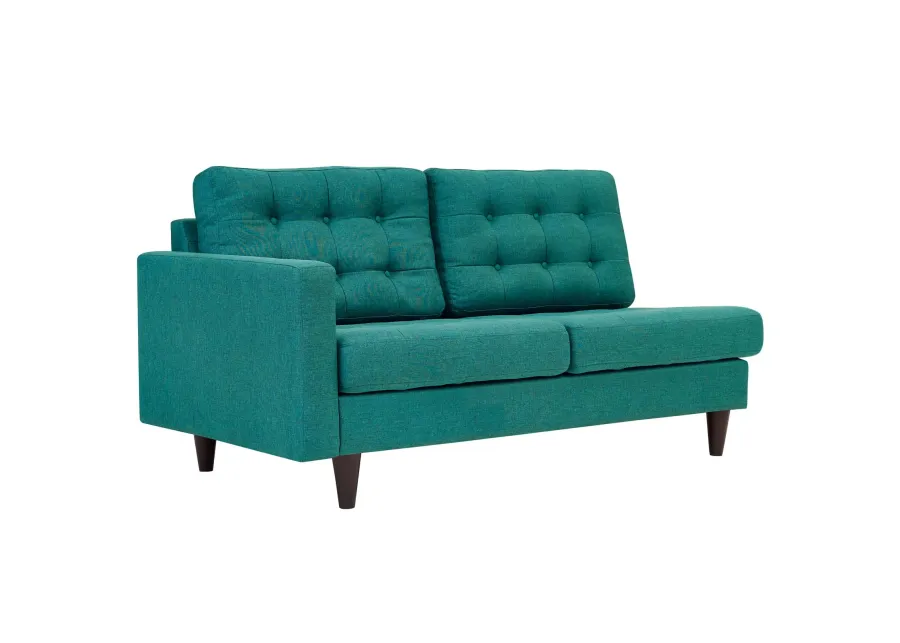 Empress Left-Facing Upholstered Fabric Loveseat