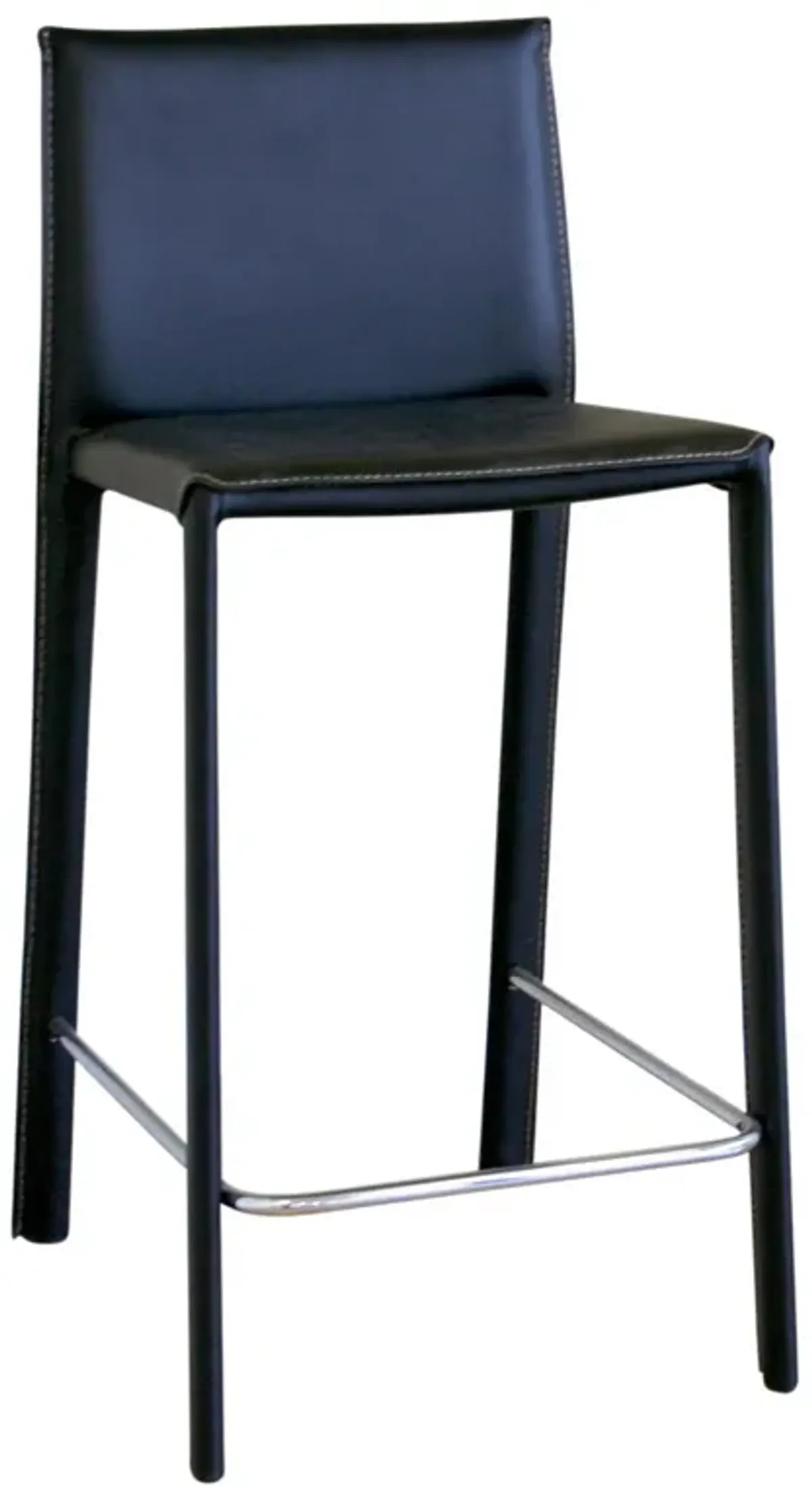Baxton Studio Crawford Black Leather Counter Height Stool (Set of 2)