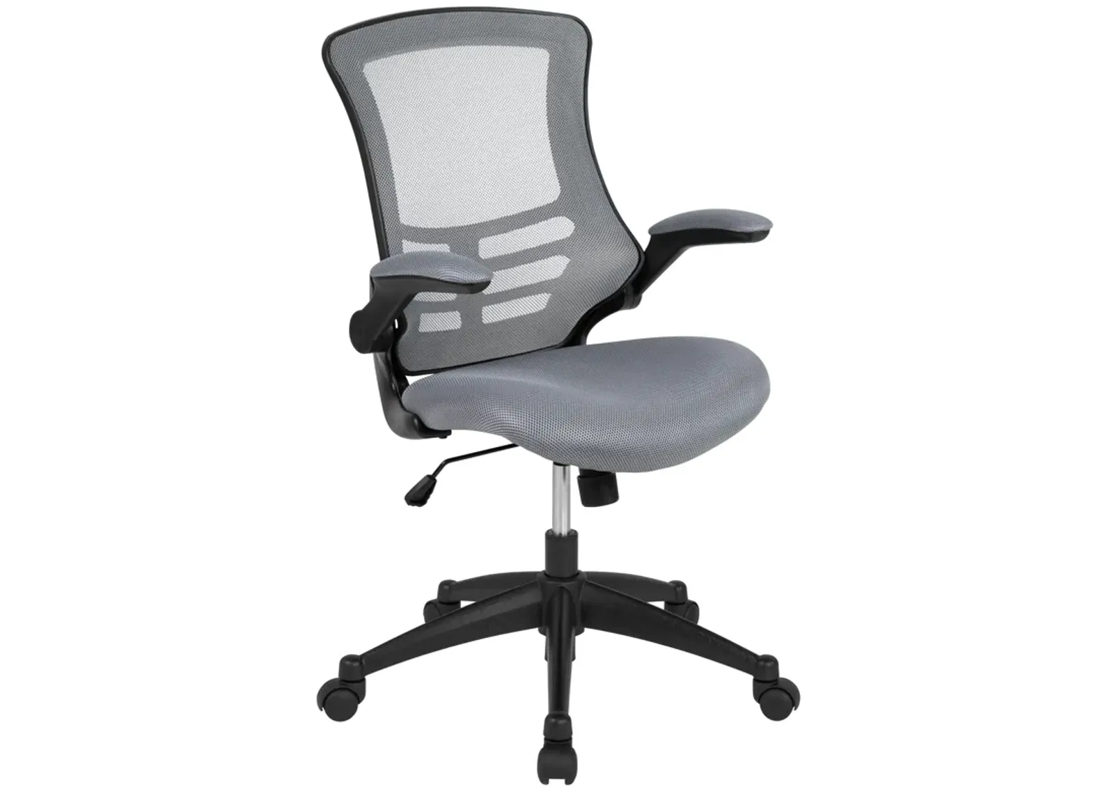 Kelista Mid-Back Green Mesh Swivel Ergonomic Task Office Chair with Flip-Up Arms