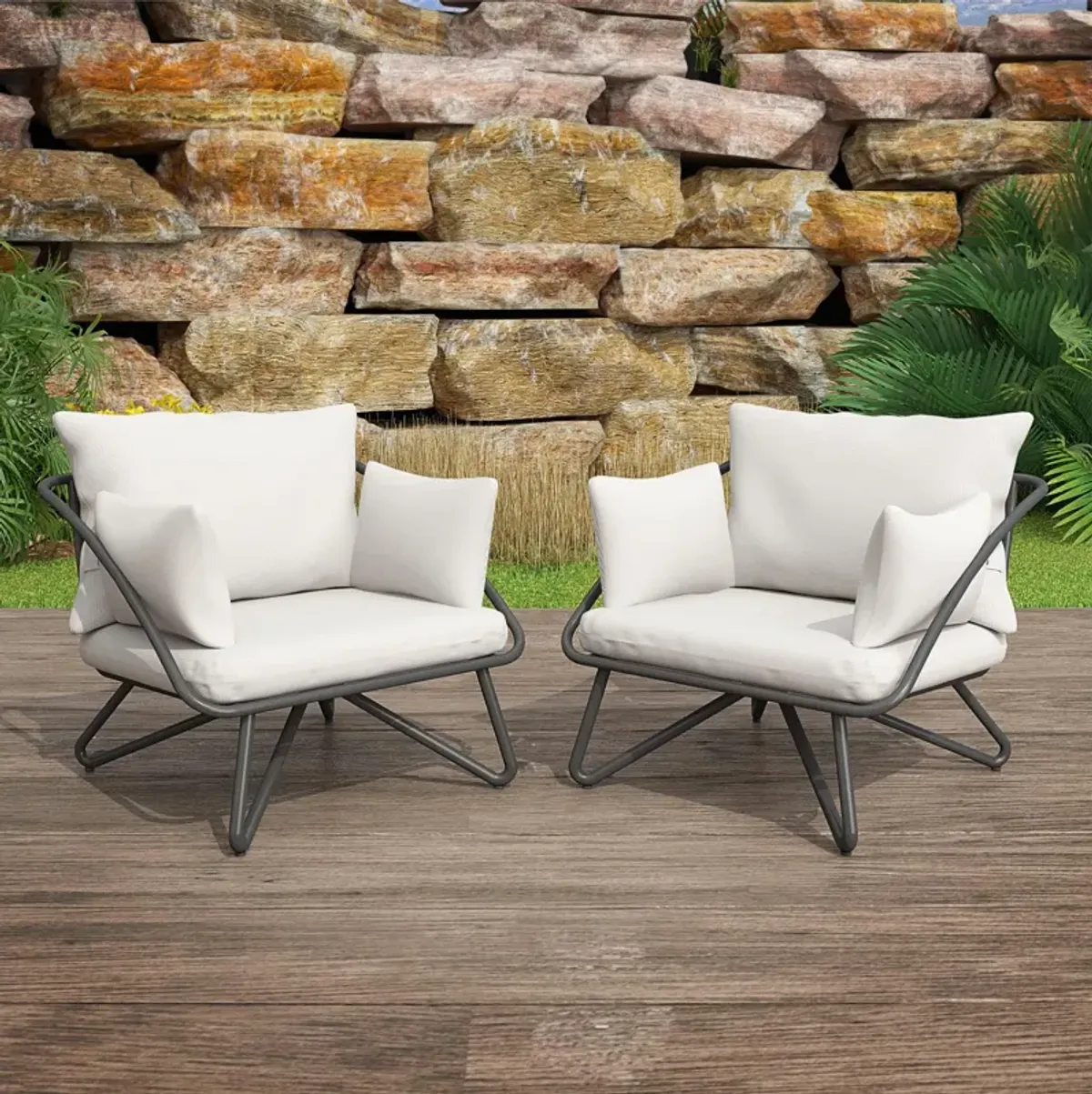 Poolside Gossip, Teddi Outdoor Lounge Chairs, 2-Pack