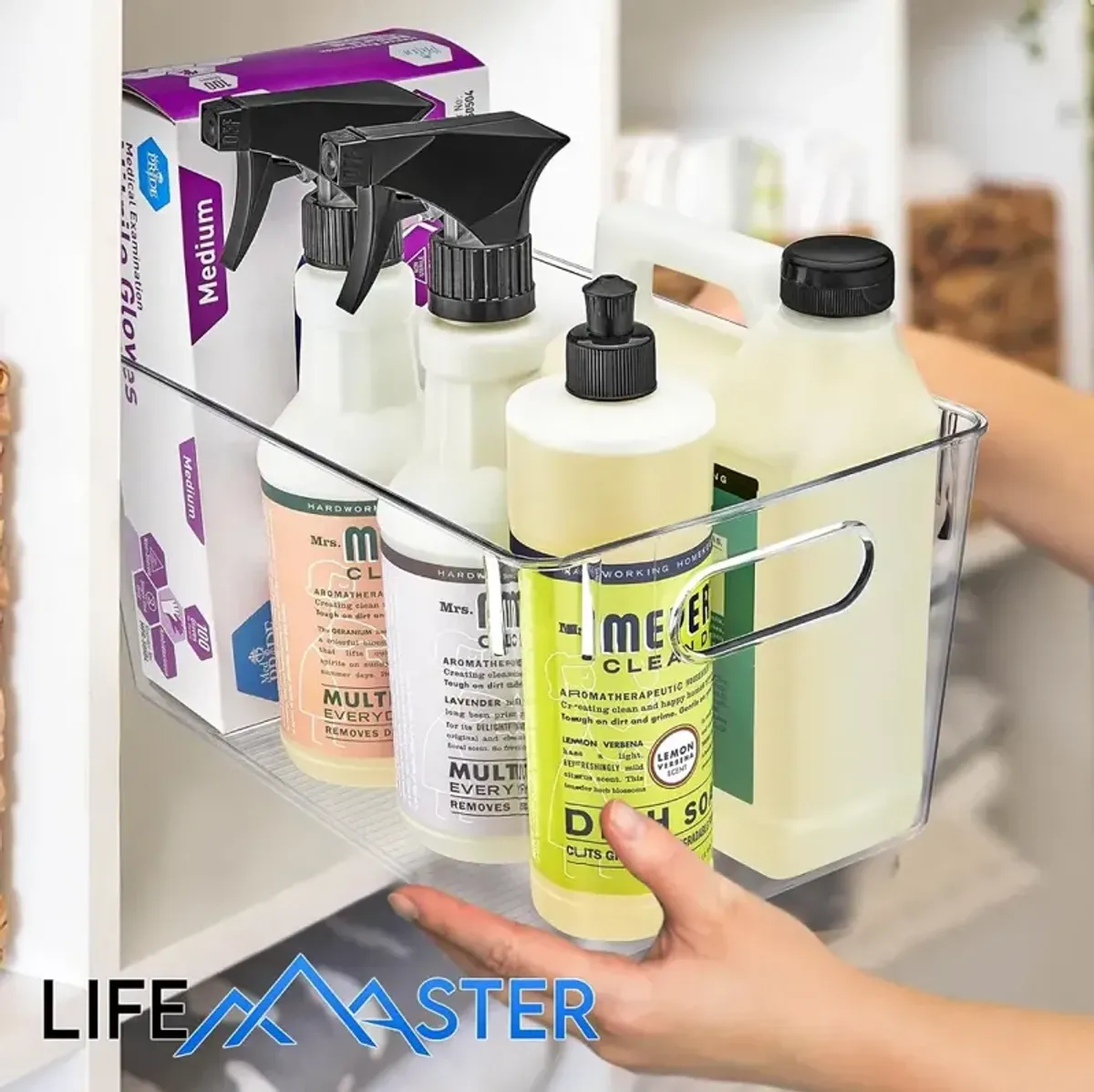 Multi-purpose Refrigerator Bins - 2 pieces Large Capacity Stackable Fridge Bin Organizer with Easy Grip Handles - Clear