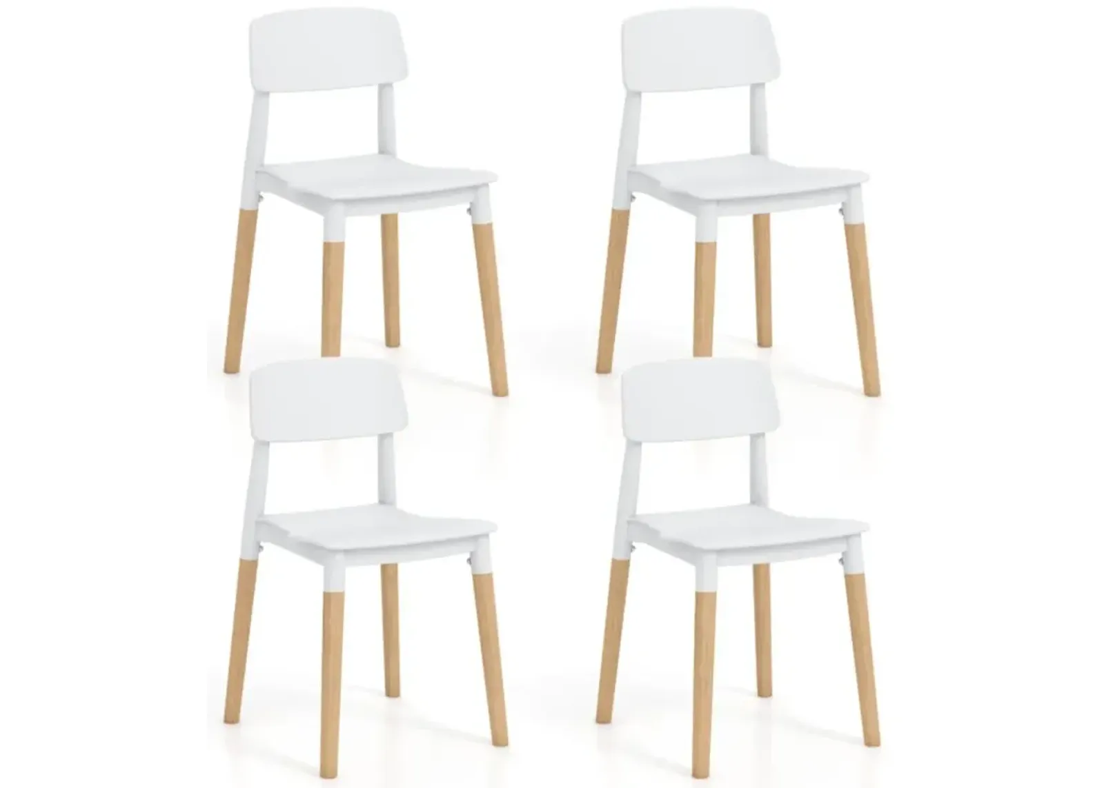 Hivvago Modern Dining Side Chairs Set of 4 with Ergonomic Backrest for Dining Room