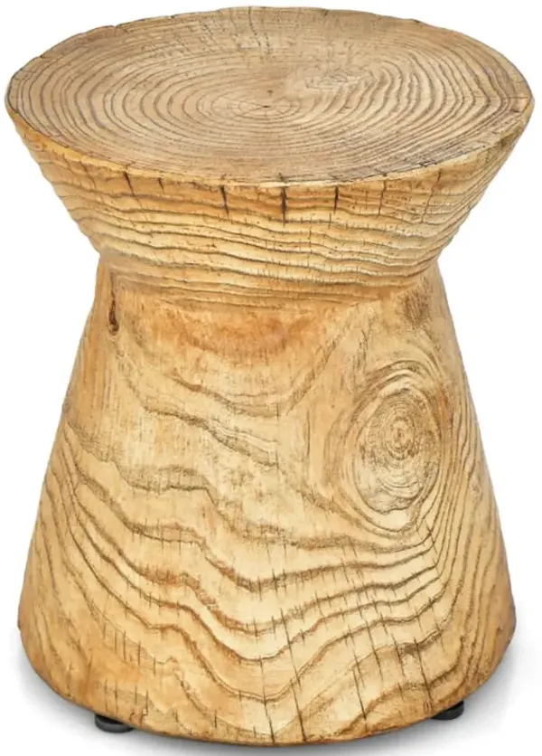 Hivvago Weather Resident Rock End Table with Wood Grain for Living Room