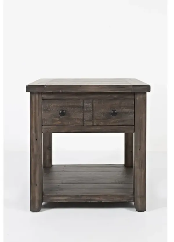 Jofran Madison County Rustic Reclaimed Pine Farmhouse End Table