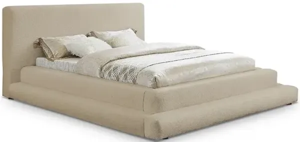 Meridian Furniture Dane Beige Teddy Fabric Queen Bed