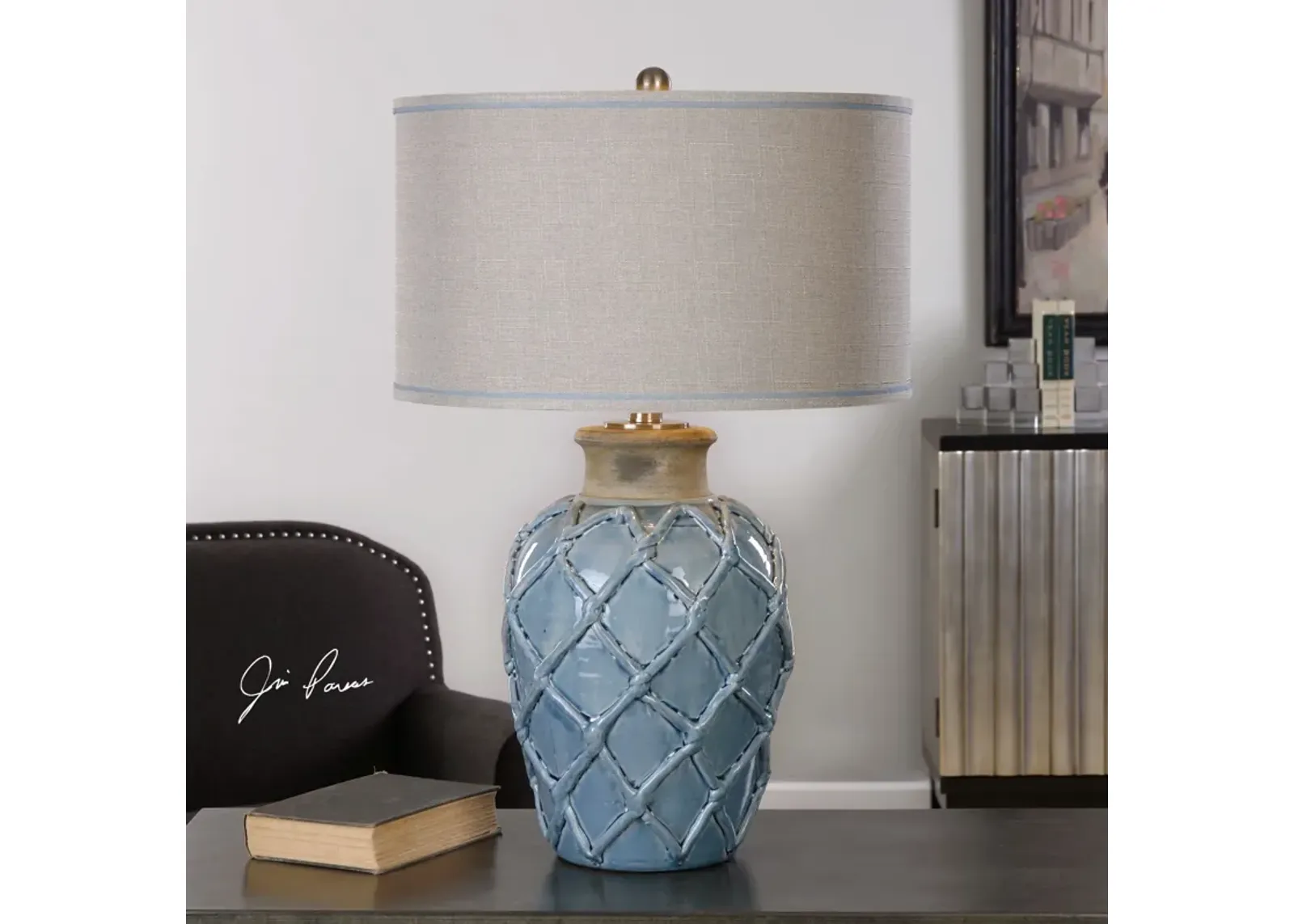 Uttermost Parterre Pale Blue Table Lamp