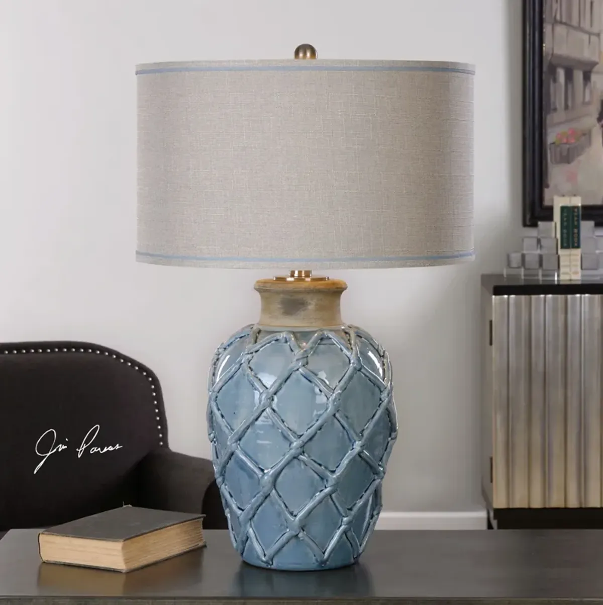 Uttermost Parterre Pale Blue Table Lamp