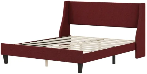 Orange Upholstered Queen Bed Frame