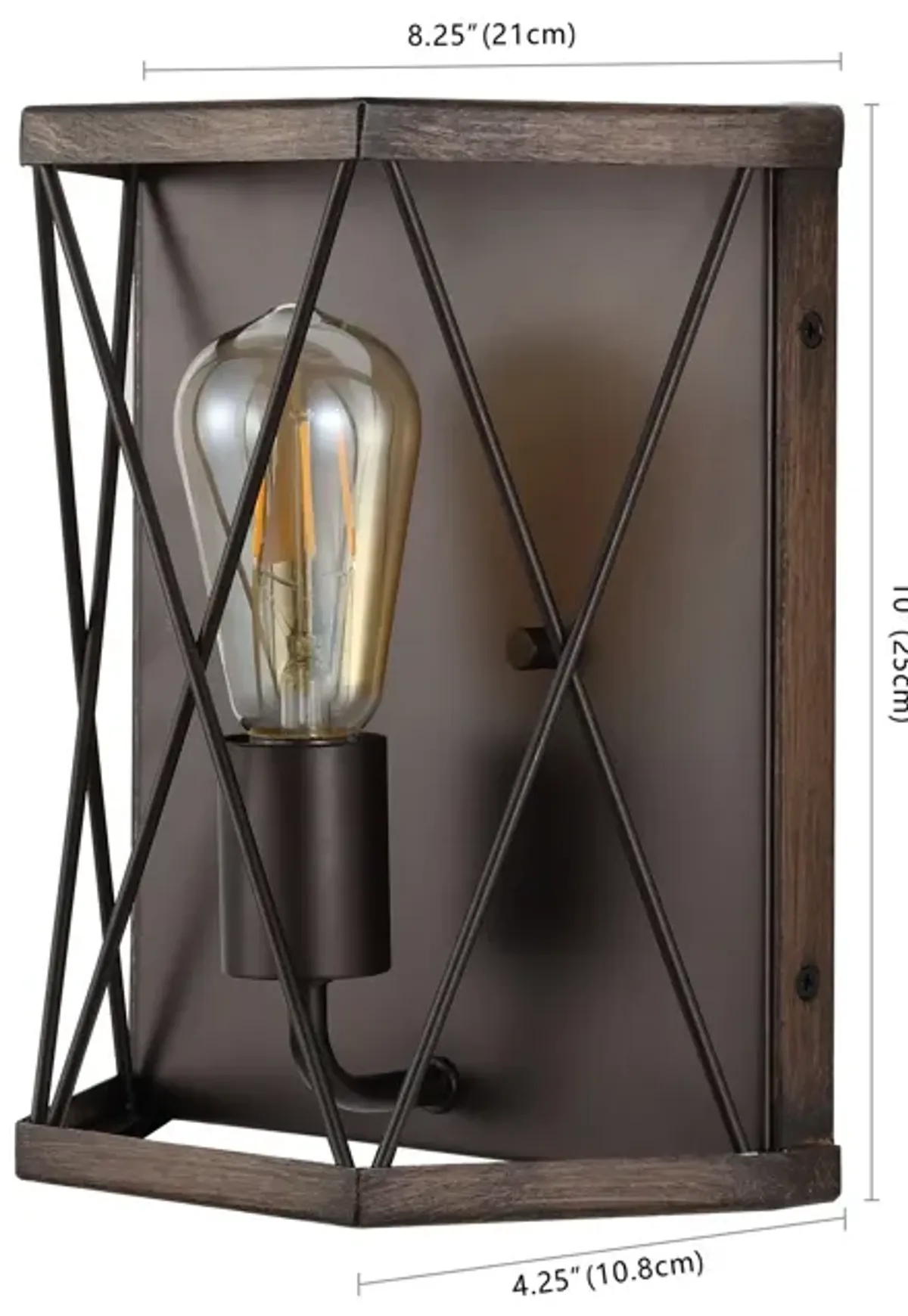 Liam 1-Light Rustic Farmhouse Iron LED Sconce